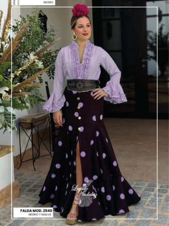 FALDA MOD. 2540 NEGRO Y MALVA